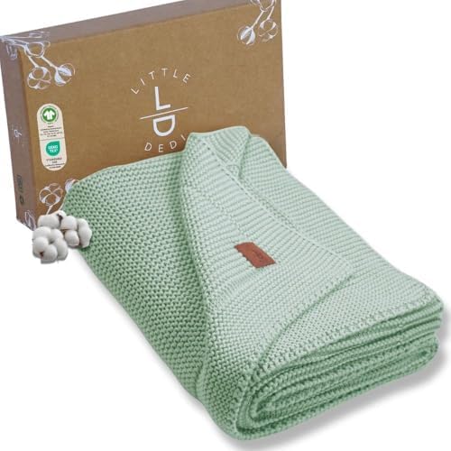 Little Dedi 100 Organic Cotton Swaddling Blanket - Soft 30x40 Sage