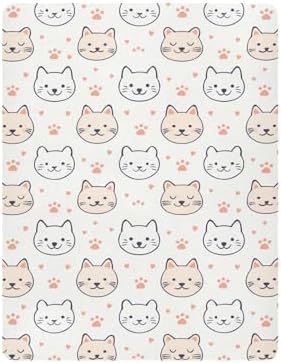 KEIGE Cute Cats Crib Sheet for Baby Soft Microfiber