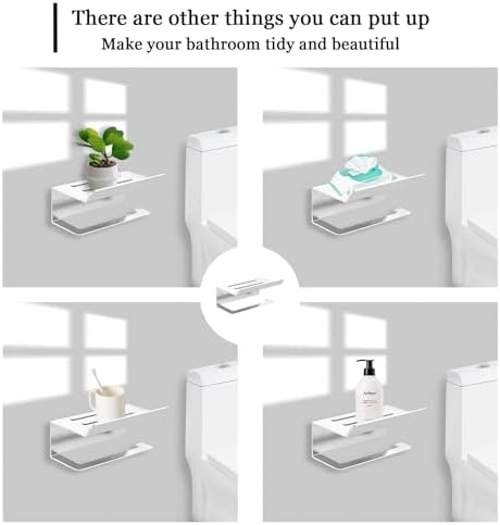 White Smooth Toilet Paper Holder with Adhesive Mount