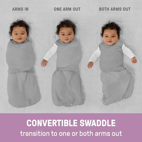 SwaddleMe by Ingenuity Arms Free Convertible Swaddle Blanket for 3-6 Months
