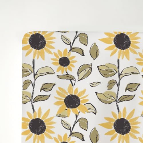 Yellow Sunflowers Watercolor Crib Sheets 52x28