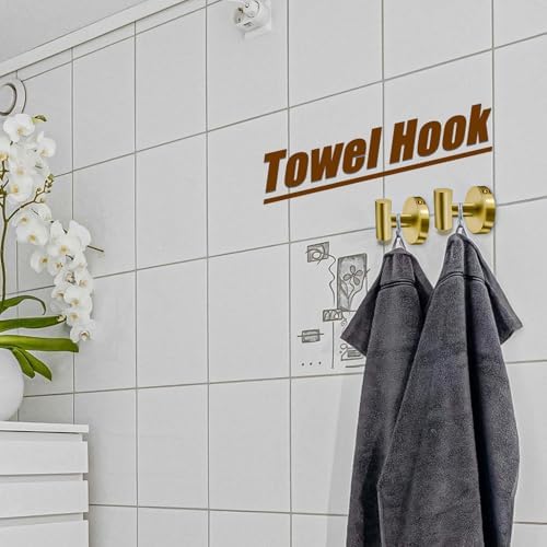 AttoShow 5PCS Brushed Gold Towel Bar Set