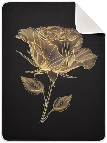 KICPOAY Golden Rose Swaddle Blanket for Newborn Baby