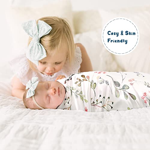 GRSSDER Baby Blankets 2 Pack Swaddle Receiving Blanket