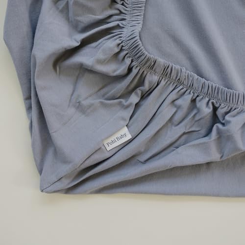 Pobibaby Smoky Grey Crib Sheet - Soft Safe and Stylish 1