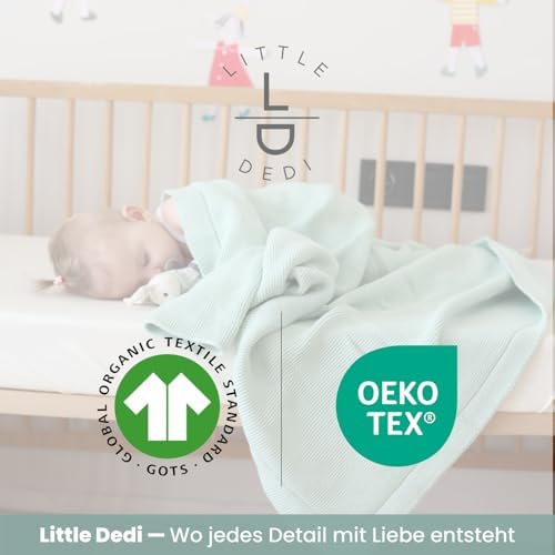 Little Dedi 100 Organic Cotton Swaddling Blanket - Soft 30x40 Sage