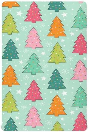 KICPOAY Christmas Green Crib Sheets for Baby Toddler Playard