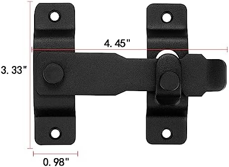 INIRET 3 Pack Barn Door Latches Matte Black