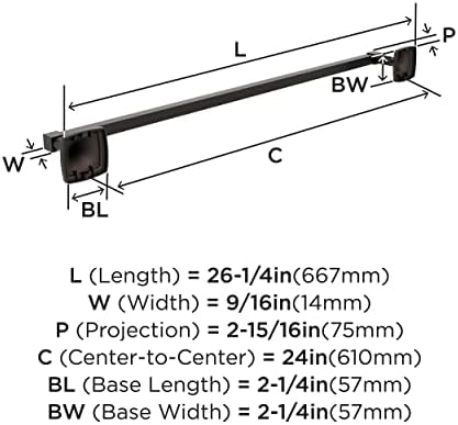Amerock Oil Rubbed Bronze Towel Bar 24 in