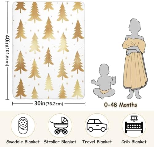 Kigai Christmas Tree Baby Blanket for Boys and Girls