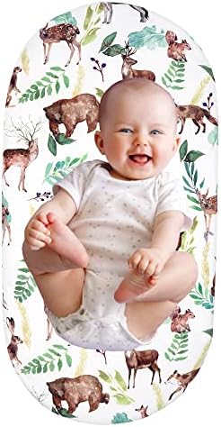 JHION Baby Crib Sheets Fitted 2 Pack Brown Animal Pattern