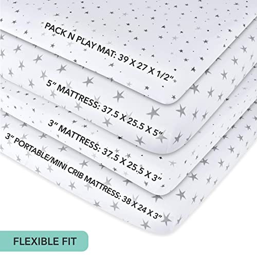 Elys Co Waterproof Pack n Play Sheet - Neutral Grey for Baby