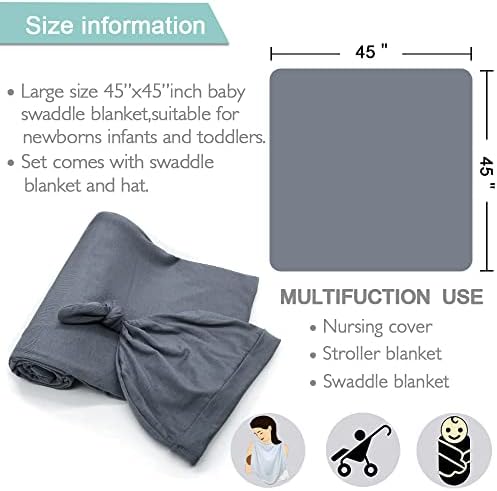 OWLOWLA Swaddle Blanket and Hat Set for Newborn