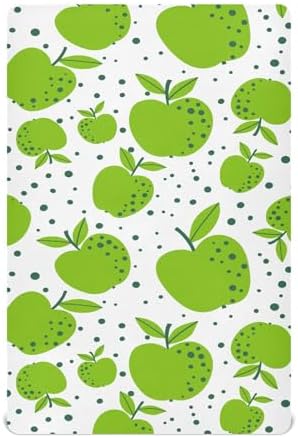 KICPOAY Green Apples Polka Dot Crib Sheets 1