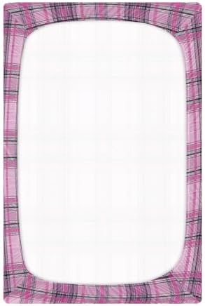 KICPOAY Checkered Tartan Crib Sheets Stretchy Playard Sheets for Baby Toddler