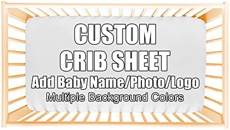 AMAPARK Custom Fitted Crib Sheet with Name Photo and Logo