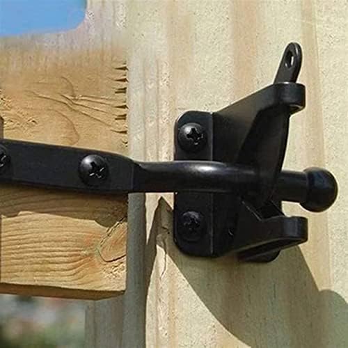 SHAUNI 2Pcs Steel Black Gate Latch Automatic Lever Lock