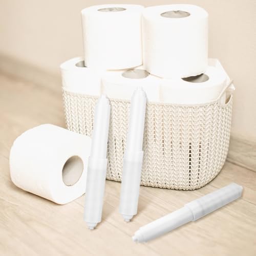 5 Pack Spring Loaded Toilet Paper Holder Replacement Rods White