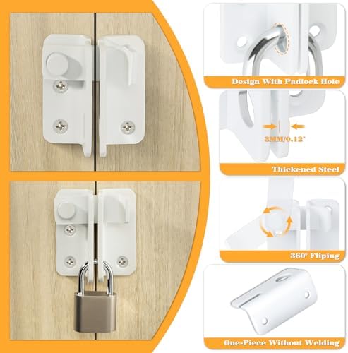 Alise Flip Latch Gate Latch with White Finish MS3005-W