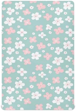 MNSRUU Crib Sheets with Cherry Blossom Print