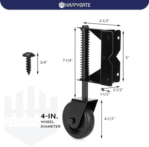 4 Inch Heavy Duty Gate Caster with 360 Degree Swivel Black