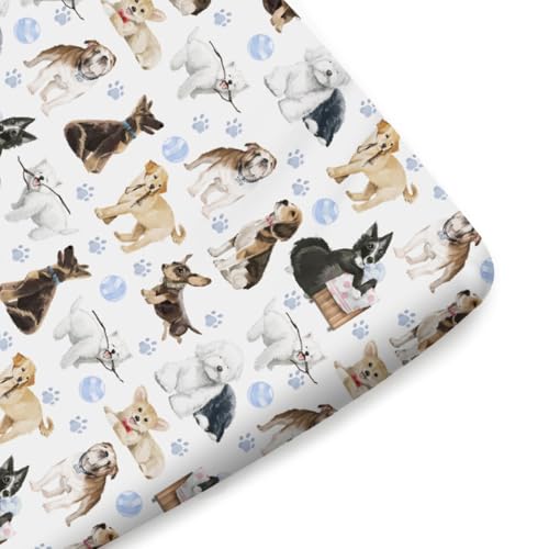 KASTLEE Cute Dogs Fitted Crib Sheet 52x28