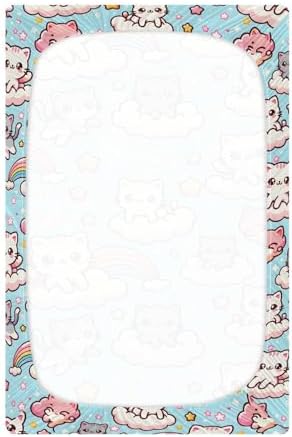 ALAZA Cute Cats Rainbow Crib Sheet for Baby