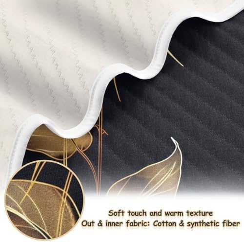 KICPOAY Golden Luxury Rose Baby Swaddle Blanket