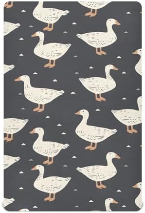 ALAZA Duck and Goose Crib Sheets for Girls and Boys