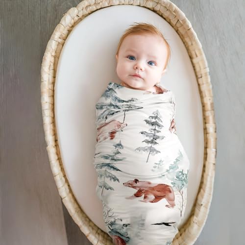GRSSDER Super Soft Baby Swaddle Blanket with Bear Design
