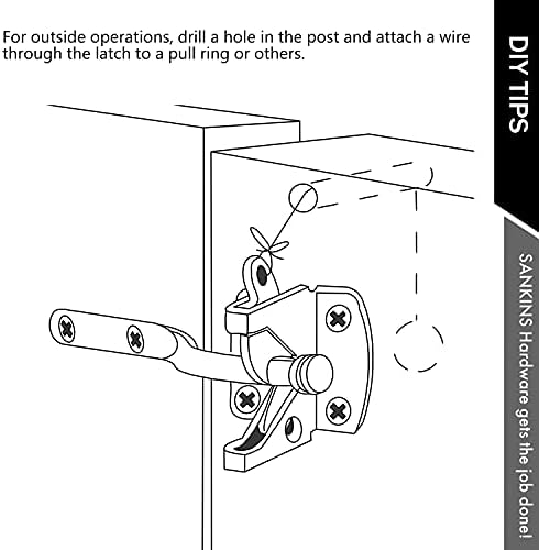 Self Locking Heavy Duty Gate Latch with Gravity Lever Steel Black