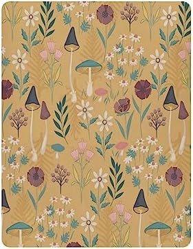 YETTASBIN Mushroom Crib Sheet 2 Sizes - Extra Soft Breathable