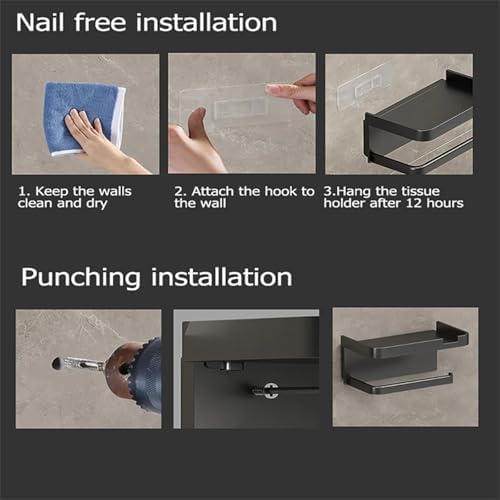 1PC Aluminum Alloy Toilet Paper Holder for Bathroom Storage