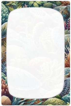 ALAZA Sea Turtle Crib Sheets for Boys and Girls