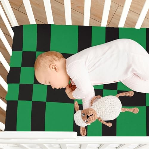 KICPOAY Checkered Crib Sheets for Baby Toddler Portable Playard