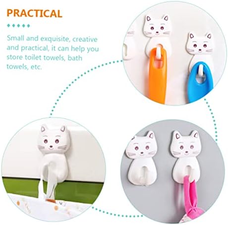 9pcs Adorable Cat Wall Hooks for Bathroom Towel Storage