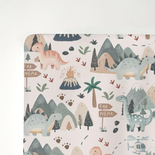 Jungle Dinosaur Crib Sheets for Baby 52x28 Neutral
