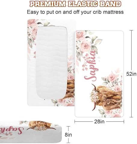 2 Piece Custom Name Crib Sheet with Baby Name Design
