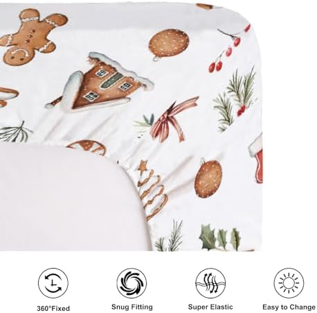 KASTLEE Christmas Crib Sheets 52x28 Fitted Mattress Cover