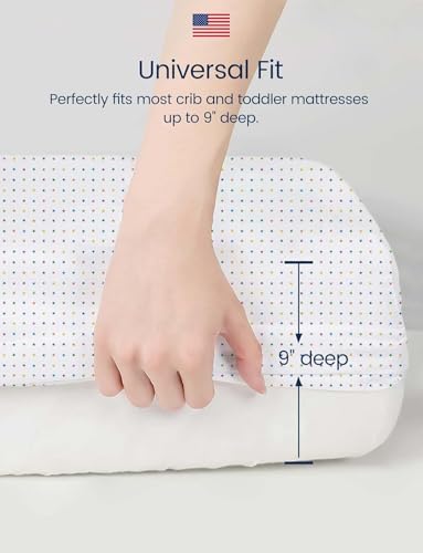 TotAha Premium Stretchy Crib Sheets 2-Pack - Hypoallergenic Silky Comfort