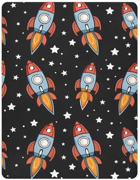 ALAZA Spaceship Cartoon Crib Sheets for Boys and Girls