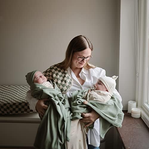 Mushie Extra Soft Baby Blanket - 35x35 Inch Roman Green 1