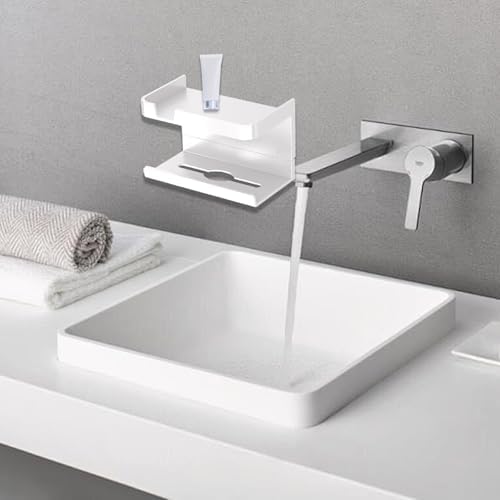 Wall Mounted Toilet Paper Holder with Large Storage Shelf