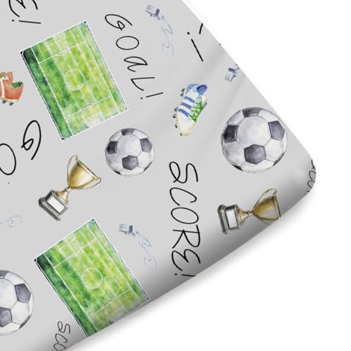 KASTLEE Soccer Crib Sheets for Boy Girl 52x28