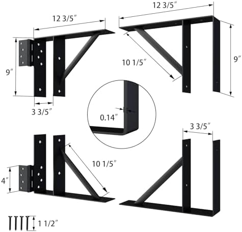 JUBEST Heavy Duty Anti-Sag Gate Kit with Double Side Gate Latch