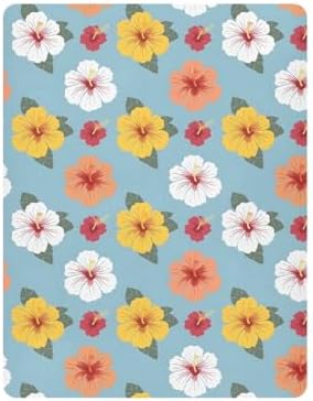 MNSRUU Crib Sheets for Boys Girls Blue Hibiscus Flowers Fitted Bedding