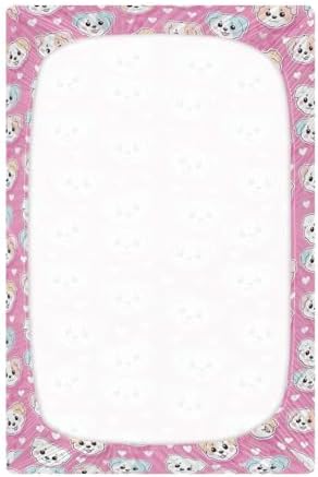 KEIGE Cute Dog Puppy Crib Sheet for Baby Bedding