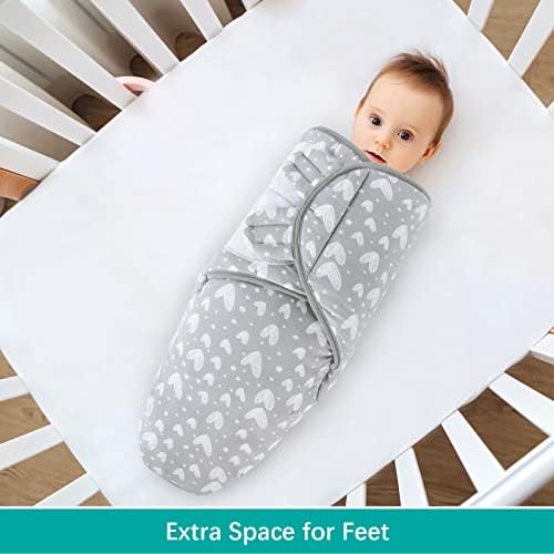 Biloban Baby Swaddle 0-3 Months Grey Hearts
