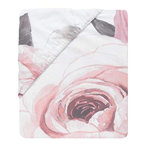 Lambs Ivy Floral Garden Watercolor Crib Sheet