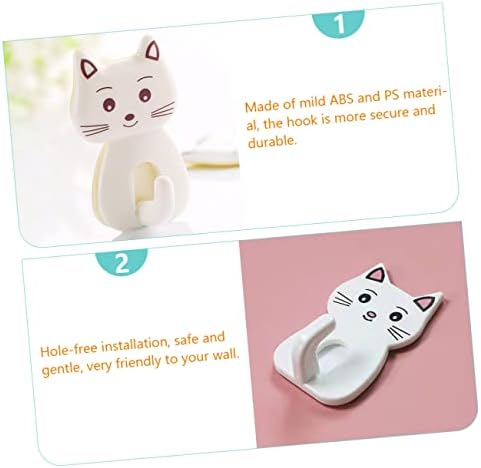 BUGUUYO 9pcs Cat Wall Hooks Bathroom Towel Organizer